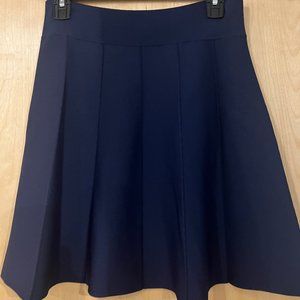 BCBGMAXAZRIA Womens Navy Blue Stretch-Knit A-Line Skirt EUC Medium M Skater